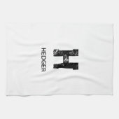 MINIMALISTISCHES SCHWARZES EIN-BUCHSTABEN-MONOGRAM GESCHIRRTUCH (Horizontal)