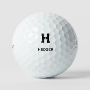 MINIMALISTISCHES SCHWARZES EIN-BUCHSTABEN-MONOGRAM GOLFBALL
