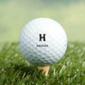 MINIMALISTISCHES SCHWARZES EIN-BUCHSTABEN-MONOGRAM GOLFBALL (Insitu T-Shirt)