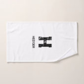 MINIMALISTISCHES SCHWARZES EIN-BUCHSTABEN-MONOGRAM HANDTUCH (Handtuch)