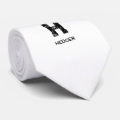 MINIMALISTISCHES SCHWARZES EIN-BUCHSTABEN-MONOGRAM KRAWATTE (Gerollt)