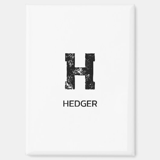 MINIMALISTISCHES SCHWARZES EIN-BUCHSTABEN-MONOGRAM MAGNET (Vorderseite)