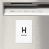 MINIMALISTISCHES SCHWARZES EIN-BUCHSTABEN-MONOGRAM MAGNET (In Situ (Geschirrspüler))