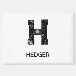 MINIMALISTISCHES SCHWARZES EIN-BUCHSTABEN-MONOGRAM MAGNET