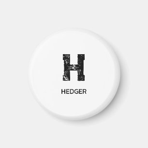 MINIMALISTISCHES SCHWARZES EIN-BUCHSTABEN-MONOGRAM MAGNET