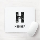 MINIMALISTISCHES SCHWARZES EIN-BUCHSTABEN-MONOGRAM MOUSEPAD (Mit Mouse)
