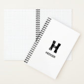 MINIMALISTISCHES SCHWARZES EIN-BUCHSTABEN-MONOGRAM NOTIZBLOCK (Innen)