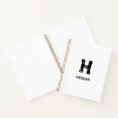 MINIMALISTISCHES SCHWARZES EIN-BUCHSTABEN-MONOGRAM NOTIZBLOCK (Innenseite)