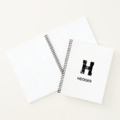 MINIMALISTISCHES SCHWARZES EIN-BUCHSTABEN-MONOGRAM NOTIZBLOCK (Innenseite)