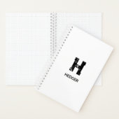 MINIMALISTISCHES SCHWARZES EIN-BUCHSTABEN-MONOGRAM NOTIZBLOCK (Innen)