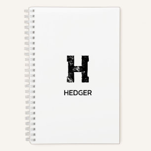 MINIMALISTISCHES SCHWARZES EIN-BUCHSTABEN-MONOGRAM NOTIZBLOCK