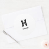 MINIMALISTISCHES SCHWARZES EIN-BUCHSTABEN-MONOGRAM RUNDER AUFKLEBER (Umschlag)