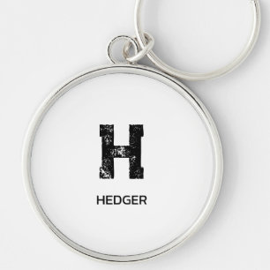 MINIMALISTISCHES SCHWARZES EIN-BUCHSTABEN-MONOGRAM SCHLÜSSELANHÄNGER