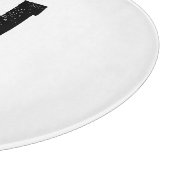 MINIMALISTISCHES SCHWARZES EIN-BUCHSTABEN-MONOGRAM SCHNEIDEBRETT (Ecke)