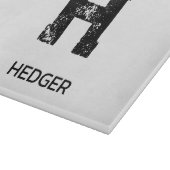 MINIMALISTISCHES SCHWARZES EIN-BUCHSTABEN-MONOGRAM SCHNEIDEBRETT (Ecke)