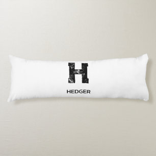 MINIMALISTISCHES SCHWARZES EIN-BUCHSTABEN-MONOGRAM SEITENSCHLÄFERKISSEN