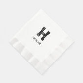 MINIMALISTISCHES SCHWARZES EIN-BUCHSTABEN-MONOGRAM SERVIETTE (Ecke)