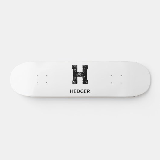 MINIMALISTISCHES SCHWARZES EIN-BUCHSTABEN-MONOGRAM SKATEBOARD (Horizontal)