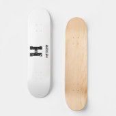 MINIMALISTISCHES SCHWARZES EIN-BUCHSTABEN-MONOGRAM SKATEBOARD (Vorderseite)