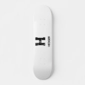 MINIMALISTISCHES SCHWARZES EIN-BUCHSTABEN-MONOGRAM SKATEBOARD (Vorne)