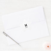 MINIMALISTISCHES SCHWARZES EIN-BUCHSTABEN-MONOGRAM Stern-Aufkleber (Umschlag)
