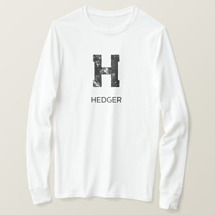 MINIMALISTISCHES SCHWARZES EIN-BUCHSTABEN-MONOGRAM T-Shirt