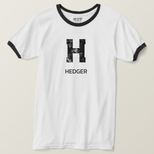 MINIMALISTISCHES SCHWARZES EIN-BUCHSTABEN-MONOGRAM T-Shirt