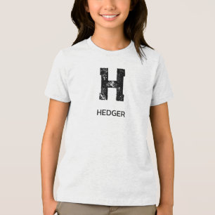 MINIMALISTISCHES SCHWARZES EIN-BUCHSTABEN-MONOGRAM Tri-Blend SHIRT