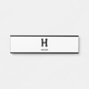 MINIMALISTISCHES SCHWARZES EIN-BUCHSTABEN-MONOGRAM TÜRSCHILD