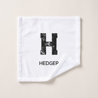 MINIMALISTISCHES SCHWARZES EIN-BUCHSTABEN-MONOGRAM WASCHLAPPEN