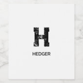 MINIMALISTISCHES SCHWARZES EIN-BUCHSTABEN-MONOGRAM WEINETIKETT (Einzelnes Label)