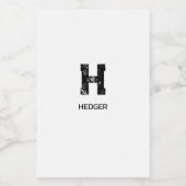 MINIMALISTISCHES SCHWARZES EIN-BUCHSTABEN-MONOGRAM WEINETIKETT (Einzelnes Label)