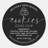 Minimalistisches schwarzes, elegantes Skript Zucke Runder Aufkleber (Vorderseite)