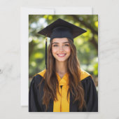 Minimalistisches Schwarzes Foto Moderner Abschluss Einladung (Rückseite)