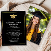 Minimalistisches Schwarzes Foto Moderner Abschluss Einladung