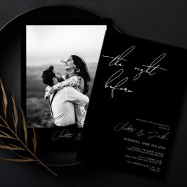 Minimalistisches Schwarzes Foto Probe Abendessen Einladung