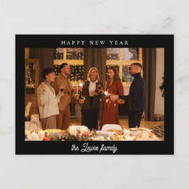 Minimalistisches Schwarzes Glück Neues Jahr Foto Postkarte