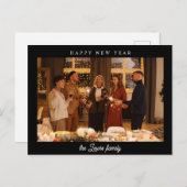 Minimalistisches Schwarzes Glück Neues Jahr Foto Postkarte (Vorne/Hinten)