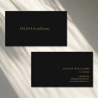 Minimalistisches Schwarzes Gold Einfach Beruflich Visitenkarte