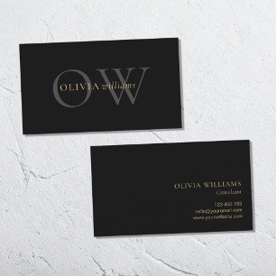 Minimalistisches Schwarzes Gold Einfach Beruflich Visitenkarte