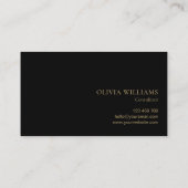 Minimalistisches Schwarzes Gold Einfach Beruflich Visitenkarte (Rückseite)