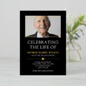 Minimalistisches Schwarzes Gold Folieneinladung (Stehend vorne)