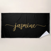 Minimalistisches Schwarzes Gold Monogramm Name Rie