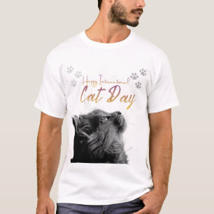 Minimalistisches Schwarzes-Katze-Shirt – Dunkle Go T-Shirt