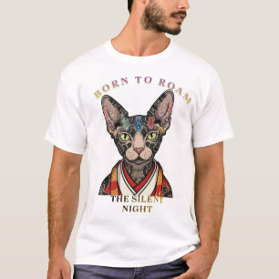 Minimalistisches schwarzes Katzen-Shirt – dunkle g T-Shirt