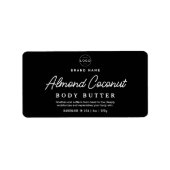 Minimalistisches schwarzes Körperschrott Kosmetika Adressaufkleber (Vorne)