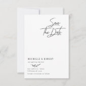 Minimalistisches Schwarzes Krawatte Foto Save the Einladung (Vorderseite)