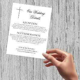 MINIMALISTISCHES Schwarzes Kreuz Hochzeitsdetails Begleitkarte
