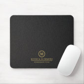 Minimalistisches schwarzes Ledertext mit individue Mousepad (Mit Mouse)