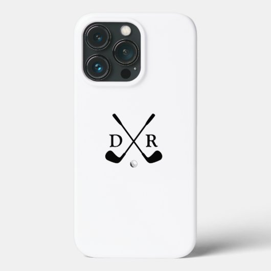 Minimalistisches Schwarzes Logo und Monogram Golf  Case-Mate iPhone Hülle (Rückseite)